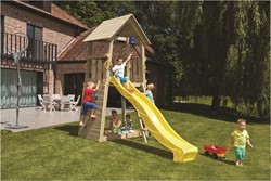 Blue Rabbit 2.0 - toren belvedere, incl. houtpakket en glijbaan - geïmpregneerd 120 cm platformhoogte
