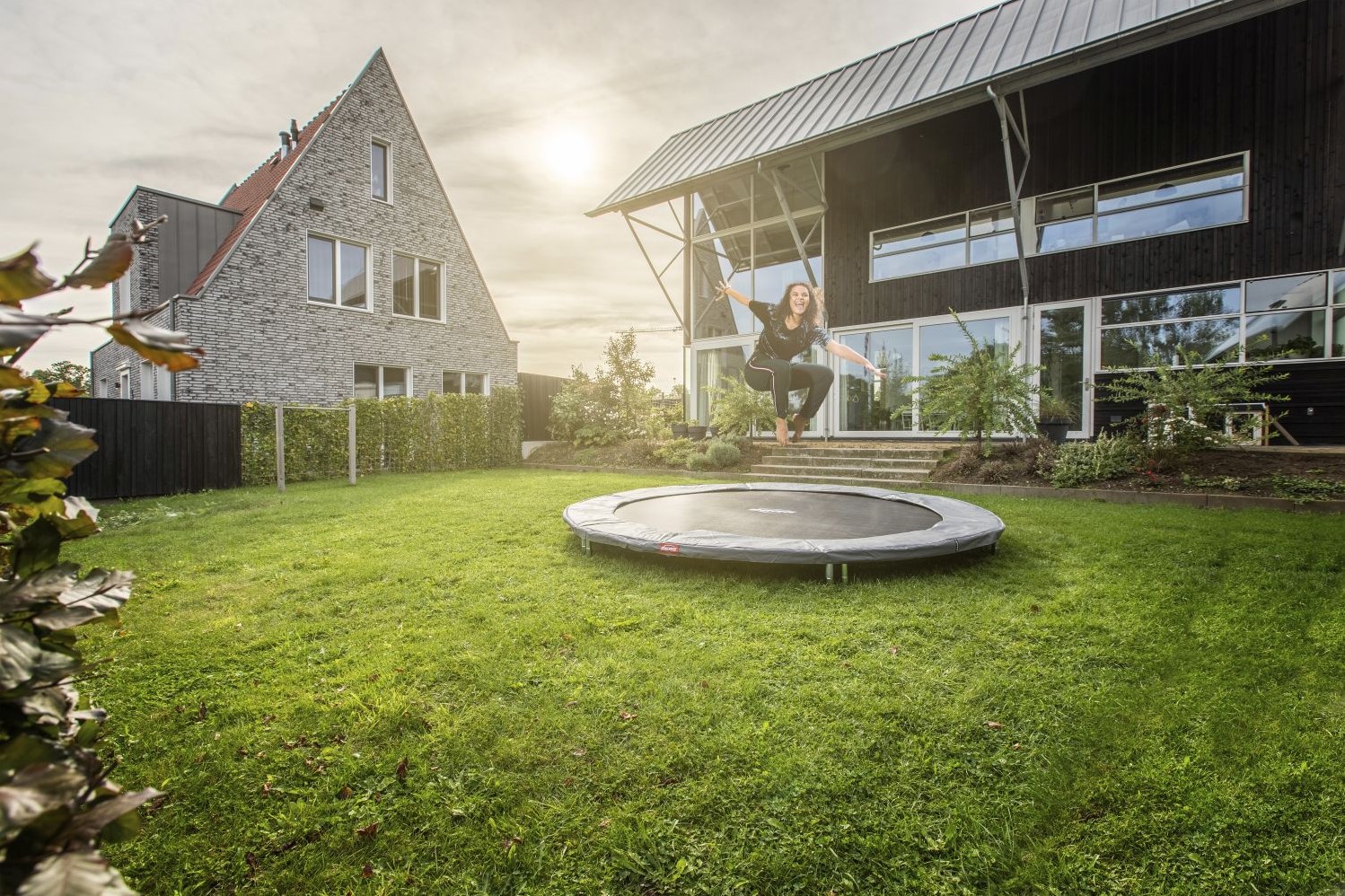 Instrument beroemd instinct BERG inground trampoline Favorit, diam. 270, grijs, veiligheidsnet Comfort  bij Buitengoed