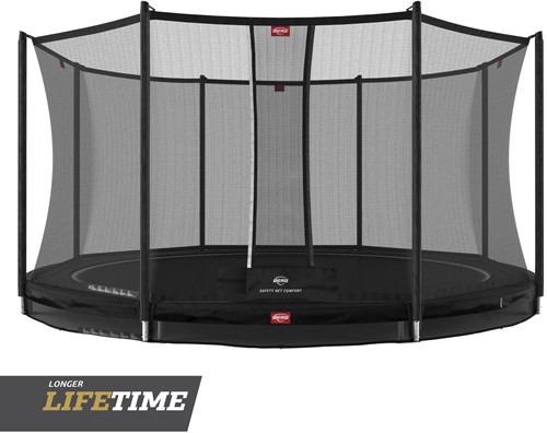 BERG inground trampoline Favorit, diam. 380 cm. - veiligheidsnet Comfort - zwart