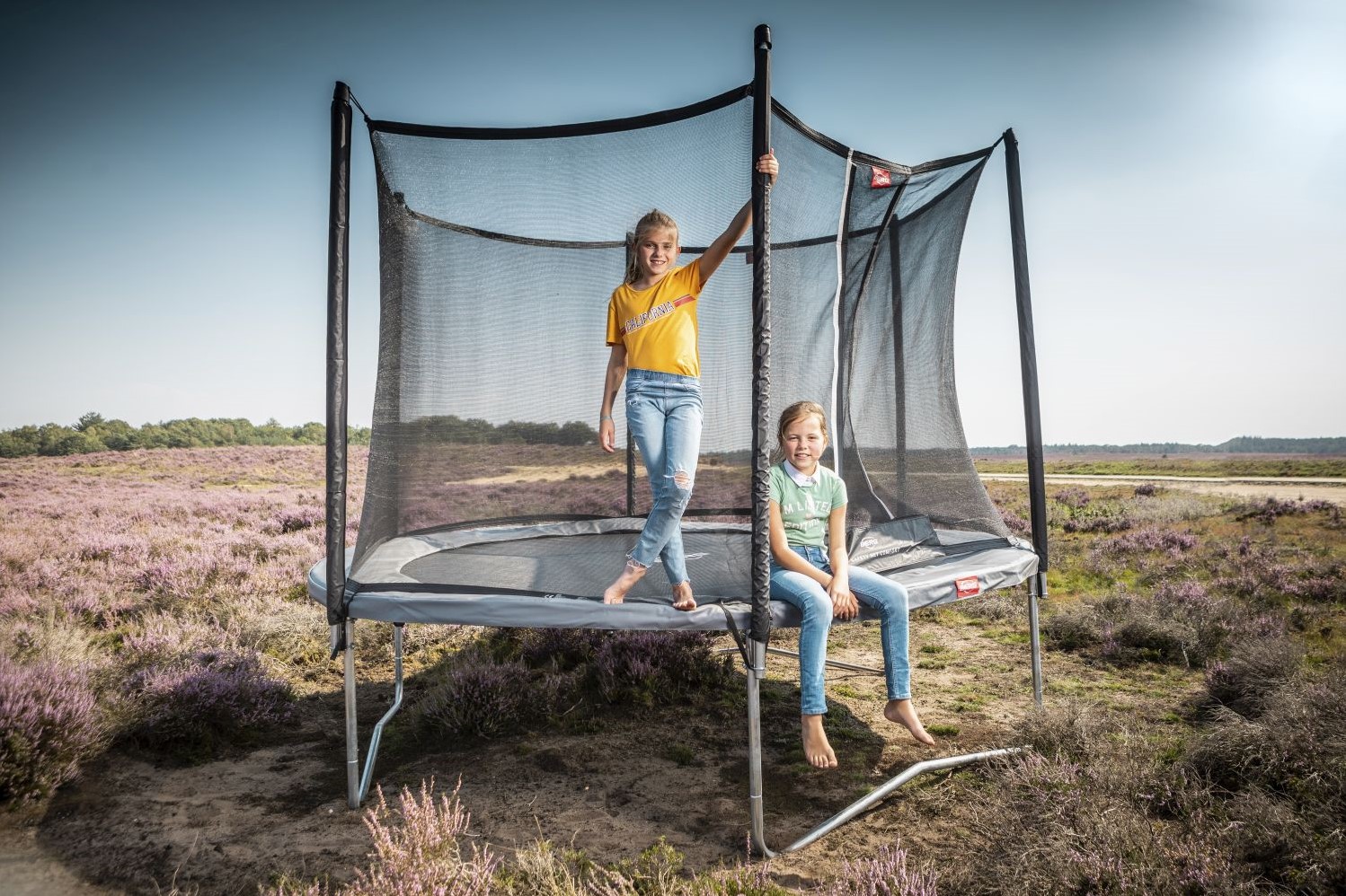 Zeep bundel Rechtzetten BERG regular trampoline Favorit, diam. 270, grijs, veiligheidsnet Comfort  bij Buitengoed