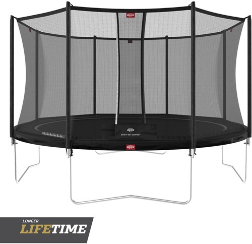 BERG regular trampoline Favorit, diam. 380 cm - veiligheidsnet Comfort - zwart 