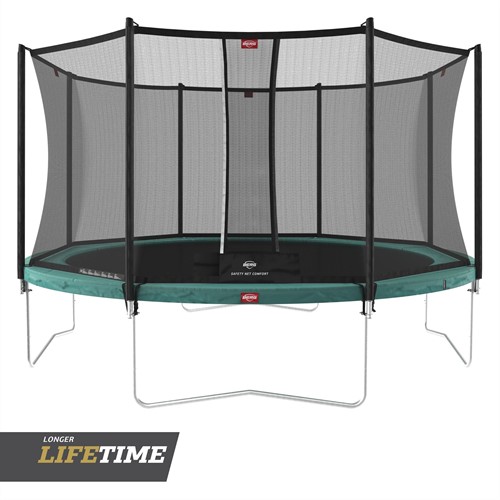 BERG regular trampoline Favorit, diam. 380 cm  - veiligheidsnet Comfort - groen