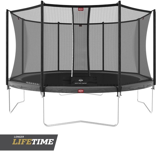 BERG regular trampoline Favorit, diam. 380 cm - veiligheidsnet Comfort - grijs