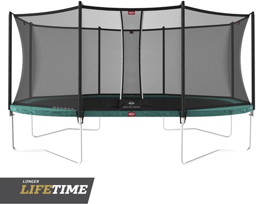BERG regular  trampoline Grand Favorit, afm. 520 x 345 cm  - veiligheidsnet Comfort - groen