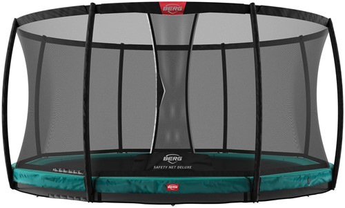 BERG inground trampoline Champion, diam. 330 cm. -  veiligheidsnet Deluxe - groen, op=op