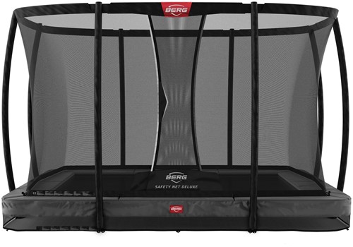 BERG inground trampoline Ultim Champion, afm. 330 x 220 cm - veiligheidsnet Deluxe - grijs