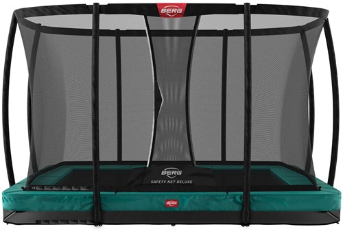 BERG inground trampoline Ultim Champion, afm. 330 x 220 cm - veiligheidsnet Deluxe - groen