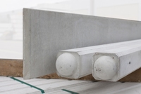 Kühlkamp beton tussenpaal/eindpaal 10x10x275, glad met bolkop, wit