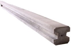 beton tussenpaal  12 x 12 x 275 cm, 206 cm sleuf, glad, wit/grijs