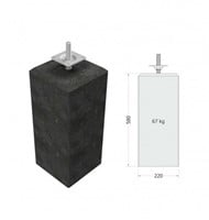 Betonpoer XL 22 x 22 x 58 cm + stelplaat, antraciet