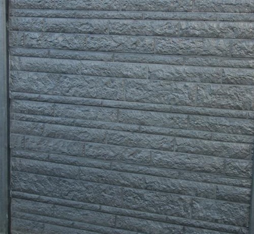betonplaat afm.184x36 cm, enkelzijdig rots motief, antraciet