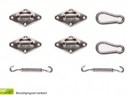 NC Outdoor bevestigingset voor vierkant schaduwdoek, rvs