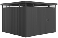 Biohort metalen berging Highline H6 - 315 x 315 cm - Hoogte: 222 cm - Enkele deur - donkergrijs metallic