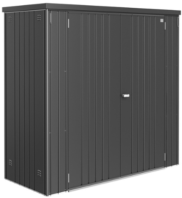 Biohort metalen tuinkast - afm. 191 x 83 cm - hoogte: 182 cm - donkergrijs metallic