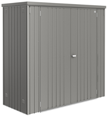 Biohort metalen tuinkast - afm. 191 x 83 cm - hoogte: 182 cm - kwartgrijs metallic