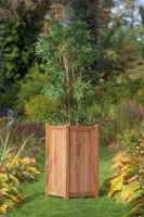 Houten bloembak Java - teak - groot: afm. 45 x 45 x 90 cm