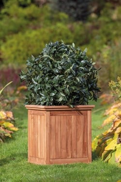 Hardhouten bloembak Kalimantan - groot: afm.  51 x 51 x 56 cm