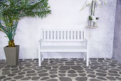 Tuinbank Bordeaux, afm. 126 x 70 x 90 cm - wit
