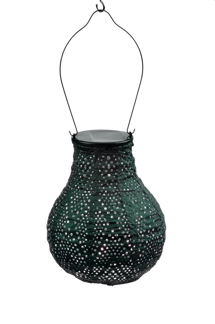 LUMIZ peervormige lampion op zonne-energie, diam. 16 cm. - taupe bij