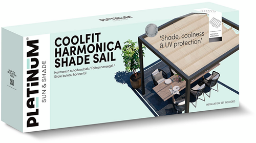 Nesling/Platinum Sun&Shade Coolfit harmonica schaduwdoek, afm. 2 x 5 m - coolfit greige-3