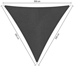 Shadow schaduwdoek, driehoek, afmeting 3 x 3 x 3 m - Cool Grey