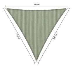 Shadow schaduwdoek, driehoek, afmeting 3 x 3 x 3 m - Moonstone Green