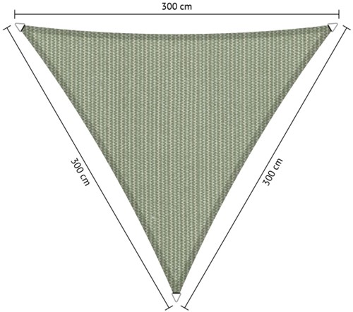 Shadow schaduwdoek, driehoek, afmeting 3 x 3 x 3 m - Moonstone Green