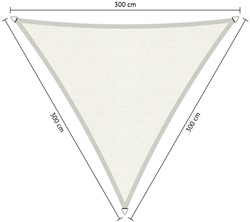 Shadow schaduwdoek, driehoek, afmeting 3 x 3 x 3 m - Arctic White