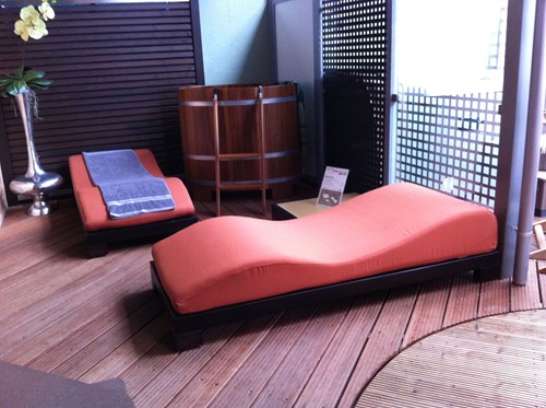 Living Chaise longues met tafel, showmodel