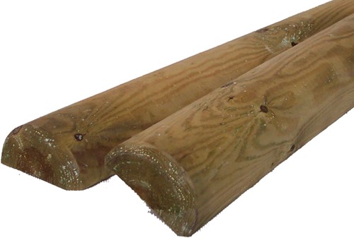 Cilindrisch halfronde paal - Ø8 cm - lengte 300 cm - geïmpregneerd