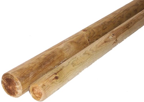 Cilindrisch rondhouten paal - Ø 12 cm - lengte 400 cm - geïmpregneerd - ongepunt, op=op