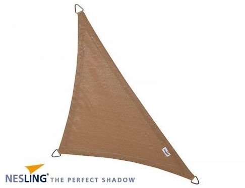 Nesling/Platinum Sun&Shade Coolfit schaduwdoek, driehoek met 90 graden hoek, afmeting 4 x 4 x 5,7 m, zand