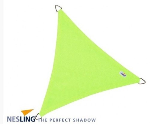 Nesling Coolfit schaduwdoek, driehoek, afmeting 3,6 x 3,6 x 3,6 m, lime groen, op=op