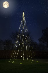 Lichtstreng voor vlaggenmast, set van 10 stuks, hoogte 600 cm, 360 LED lampjes, warm wit