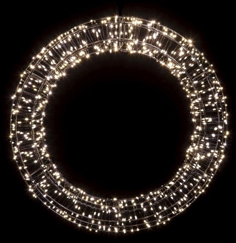 Kerstkrans met verlichting, goud, diam. 50 cm, 800 LED's, extra warm white