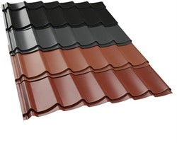 Dakpanplaten voor overkapping kapschuur Comfort met afmeting 405 x 320 cm - donkerrood
