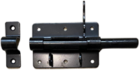 Deurgrendel - rond - lengte 100 mm - zwart gepoedercoat-2