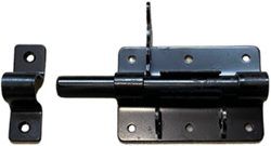 Deurgrendel - rond - lengte 100 mm - zwart gepoedercoat