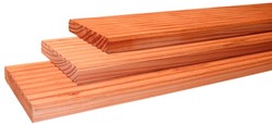 Douglas geprofileerde vlonderplank - afm. 2,4 x 13,8 cm - 400 cm