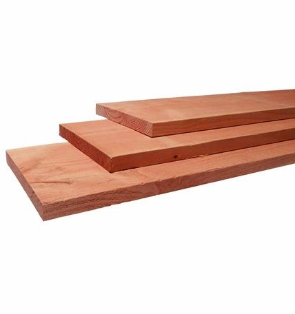 douglas plank, fijn bezaagd, afm.  2,2 x 20,0 cm, lengte 500 cm