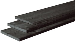 Douglas plank - fijn bezaagd - afm. 2,2 x 20,0 cm - zwart  - lengte 500 cm
