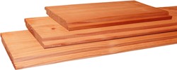 Halfhouts rabat, afm.  1,8 x 19,5 cm, lengte 400 cm, douglas