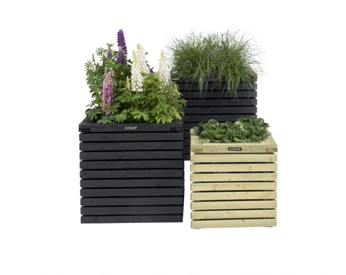 Hillhout Elan bloembak Excellent, afm.  60 x 60 x 60 cm, groen geïmpregneerd vuren-3