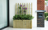 Hillhout Elan bloembak met trellis Excellent, afm. 89 x 42 x 42 cm, groen ge‹mpregneerd vuren, op=op-2
