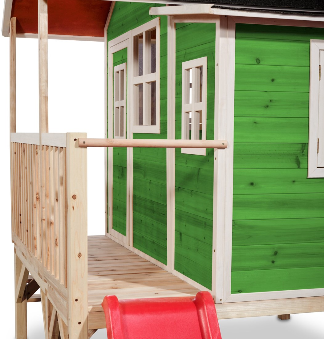 pauze gemakkelijk gevogelte EXIT Loft 350 houten speelhuis - groen bij Buitengoed