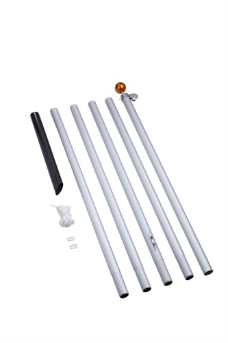 Fairybell sectionaal mast, 6 meter, zilver