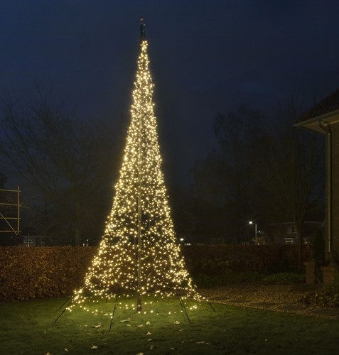 Fairybell vlaggenmast kerstboom, 6 meter, 2000 LEDs, warm white, incl. tas en verlengsnoer