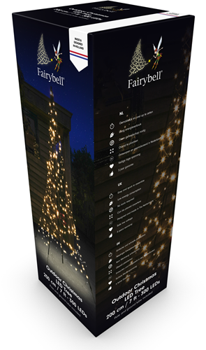 Fairybell kerstboom, 2 meter,  300 LEDs, warm white-2