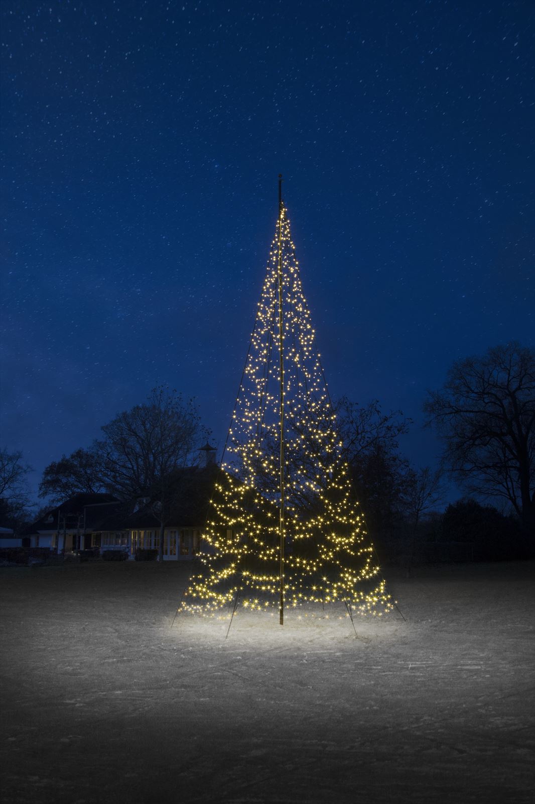 Fairybell kerstbomen Fairybell vlaggenmast kerstboom, 8 meter, 1500 LEDs, warm white met twinkle