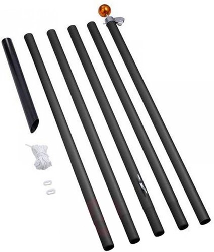 Fairybell sectionaal mast, 7 meter, zwart